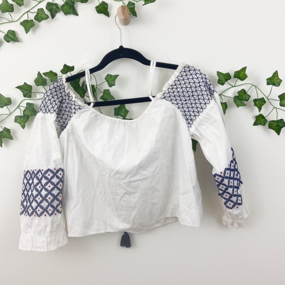 Rebecca minkoff embroidered white Tiffany top XS - Picture 2 of 11